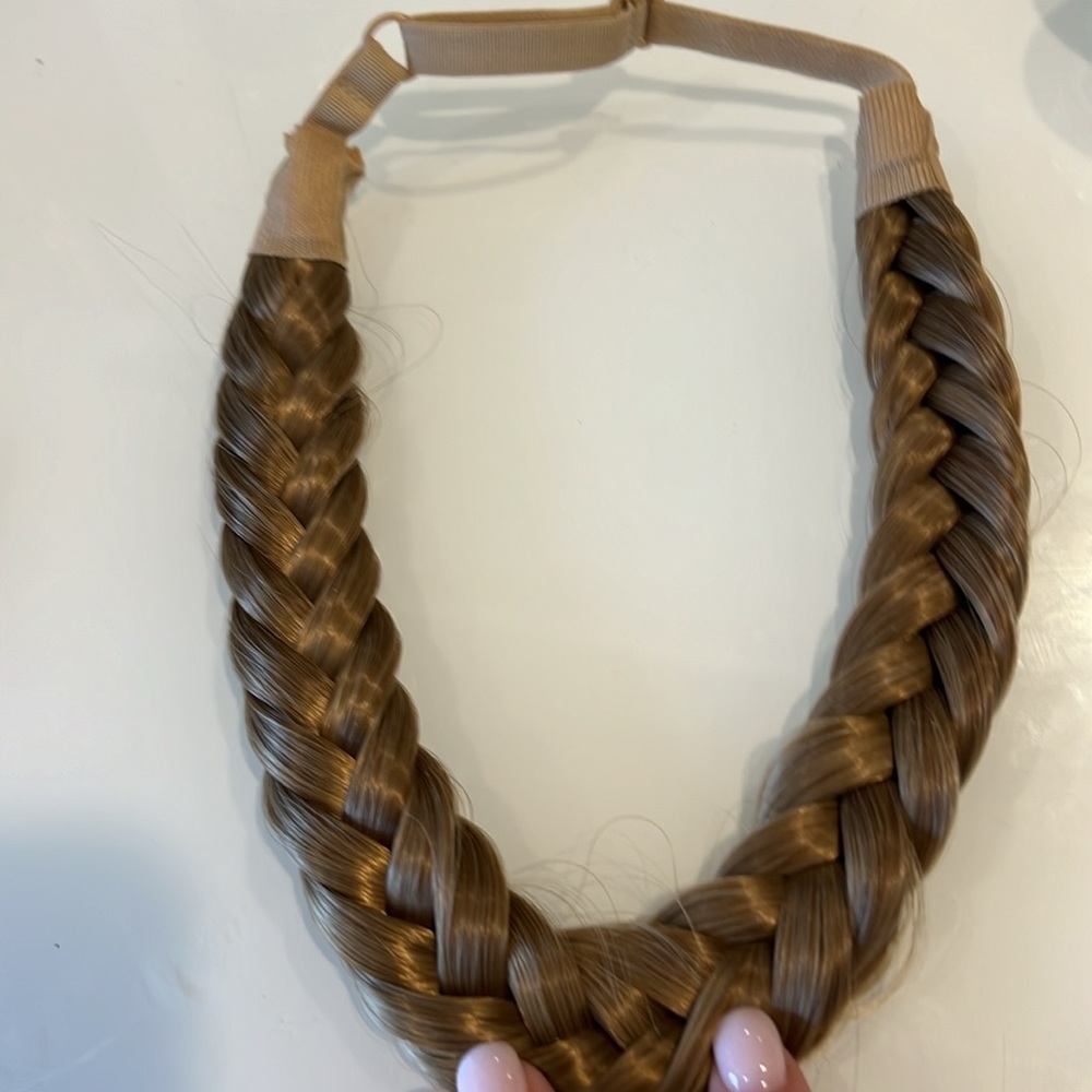 Faux hair headband, blond/brown. Adjustable